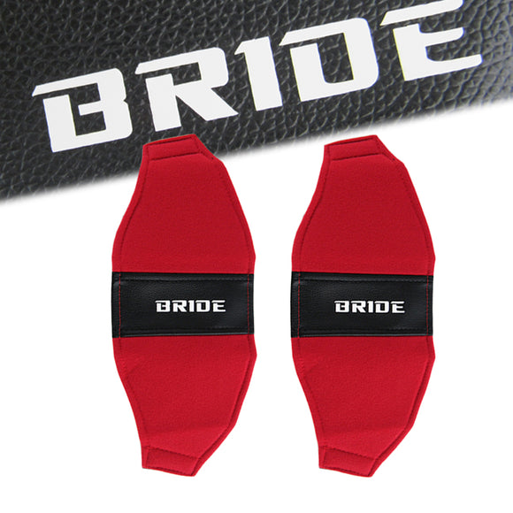 2PCS JDM BRIDE Racing Red PVC Seat Side Cover Repair Decoration Pad