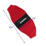 2PCS JDM BRIDE Racing Red PVC Seat Side Cover Repair Decoration Pad