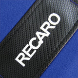 2PCS JDM RECARO Racing Blue PVC Seat Side Cover Repair Decoration Pad Carbon Look