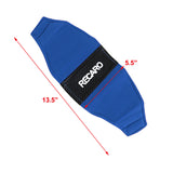 2PCS JDM RECARO Racing Blue PVC Seat Side Cover Repair Decoration Pad Carbon Look