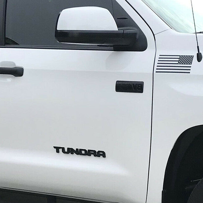 2PCS Matte Black Side Door Tundra EMBLEM Badge Fit For Toyota
