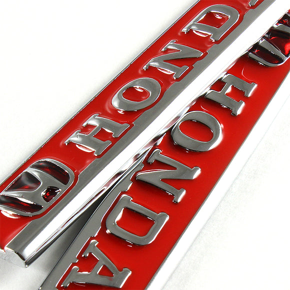 Honda Civic Accord Red 3D Metal Emblem Sticker 2 pcs