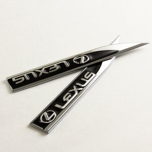 Lexus Black 3D Metal Emblem Sticker 2 pcs