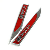 Mugen Red 3D Metal Emblem Sticker x2