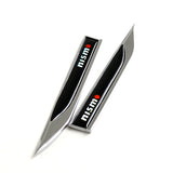 Nissan Nismo Black 3D Metal Emblem Sticker x2