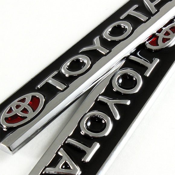 Toyota Black 3D Metal Emblem Sticker x2