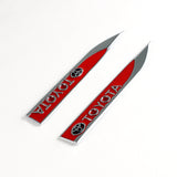 Toyota Red 3D Metal Emblem Sticker x2
