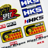 HKS Power Racing Sports Car Reflective Decal Sticker Window Vinyl Small (11pcs) Set