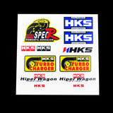 HKS Power Racing Sports Car Reflective Decal Sticker Window Vinyl Small (11pcs) Set