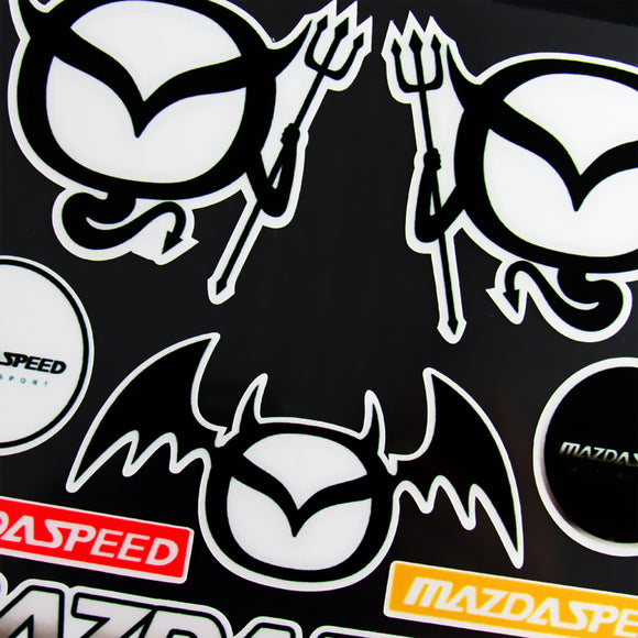 X6 MAZDASPEED Racing Decal Stickers – Wheel/Rim Emblems – Glossy Vinyl – Made In USA