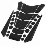 Motorcycle Fuel Tank 3D Gel Pad Protector Carbon Fiber Look Black Decal Sticker Universal