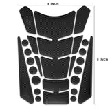 Motorcycle Fuel Tank 3D Gel Pad Protector Carbon Fiber Look Black Decal Sticker Universal