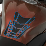 Motorcycle Fuel Tank 3D Gel Pad Protector Carbon Fiber Look Blue Decal Sticker Universal