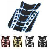 Motorcycle Fuel Tank 3D Gel Pad Protector Carbon Fiber Look Blue Decal Sticker Universal