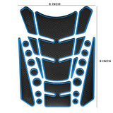Motorcycle Fuel Tank 3D Gel Pad Protector Carbon Fiber Look Blue Decal Sticker Universal