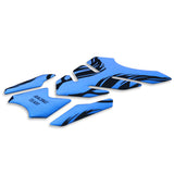Motorcycle Fuel Tank 3D Gel Pad Protector Blue Decal Sticker Universal