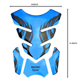Motorcycle Fuel Tank 3D Gel Pad Protector Blue Decal Sticker Universal