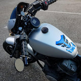 Motorcycle Fuel Tank 3D Gel Pad Protector Blue Decal Sticker Universal