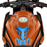 Motorcycle Fuel Tank 3D Gel Pad Protector Blue Decal Sticker Universal