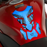 Motorcycle Fuel Tank 3D Gel Pad Protector Blue Decal Sticker Universal