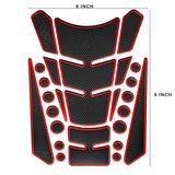 Motorcycle Fuel Tank 3D Gel Pad Protector Carbon Fiber Look Red Decal Sticker Universal