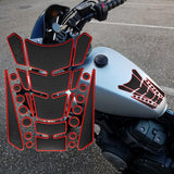 Motorcycle Fuel Tank 3D Gel Pad Protector Carbon Fiber Look Red Decal Sticker Universal