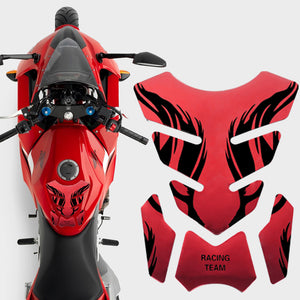 Motorcycle Fuel Tank 3D Gel Pad Protector Red Decal Sticker Universal