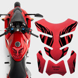Motorcycle Fuel Tank 3D Gel Pad Protector Red Decal Sticker Universal