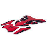 Motorcycle Fuel Tank 3D Gel Pad Protector Red Decal Sticker Universal