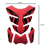 Motorcycle Fuel Tank 3D Gel Pad Protector Red Decal Sticker Universal