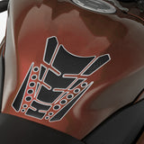 Motorcycle Fuel Tank 3D Gel Pad Protector Carbon Fiber Look Silver Decal Sticker Universal