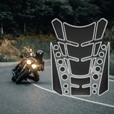 Motorcycle Fuel Tank 3D Gel Pad Protector Carbon Fiber Look Silver Decal Sticker Universal