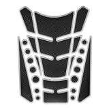 Motorcycle Fuel Tank 3D Gel Pad Protector Carbon Fiber Look Silver Decal Sticker Universal