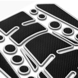 Motorcycle Fuel Tank 3D Gel Pad Protector Carbon Fiber Look Silver Decal Sticker Universal