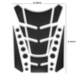Motorcycle Fuel Tank 3D Gel Pad Protector Carbon Fiber Look Silver Decal Sticker Universal