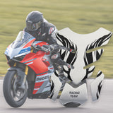 Motorcycle Fuel Tank 3D Gel Pad Protector Silver Decal Sticker Universal