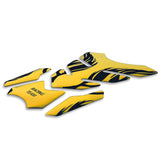 Motorcycle Fuel Tank 3D Gel Pad Protector Yellow Decal Sticker Universal