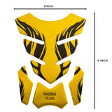 Motorcycle Fuel Tank 3D Gel Pad Protector Yellow Decal Sticker Universal