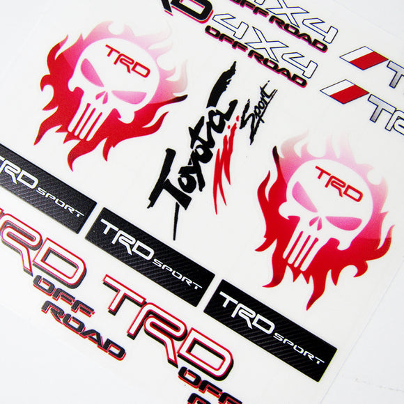 TRD Sport Small Reflective Decal Toyota Racing Development Auto Window Vinyl Laptop Sticker Set New
