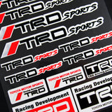 JDM TRD Sports Small Reflective Window Vinyl Decal Sticker Set Fits Auto New
