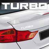 Set of 2 White Turbo Decal Vinyl Sticker for Honda Civic Accord (6"x0.8")