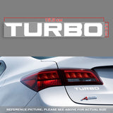Set of 2 White Turbo Decal Vinyl Sticker for Honda Civic Accord (6"x0.8")