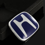JDM Honda Set Civic & Accord Blue H Emblem For Steering Wheel 54mm x 43mm with Logo Keychain Metal Key Ring