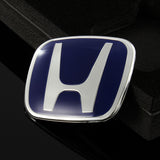 JDM Honda Set Civic & Accord Blue H Emblem For Steering Wheel 54mm x 43mm with Logo Keychain Metal Key Ring