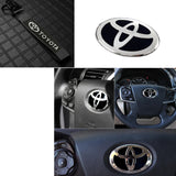 Black TOYOTA MOTORS Racing Set Keychain Metal Key Ring with Steering Wheel Emblem