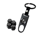 ACURA LOGO Set Emblems with Black Keychain Wheel Tire Valves Air Caps - US SELLER
