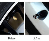 AUDI Set Black LOGO Emblems with Black Wheel Tire Valves Air Caps Keychain - US SELLER