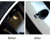 Mercedes-Benz LOGO Set White Emblems with Black Keychain Wheel Tire Valves Air Caps - US SELLER