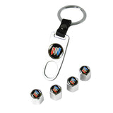 BUICK Set Car Door 4PCS Rubber Scuff Sill Panel Step Protector with Wheel Tire Valves Dust Stem Air Caps Keychain