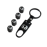 Honda Civic Car Wheel Tire Valves Dust Stem Air Caps Keychain Emblem KEY FOB Set - US SELLER